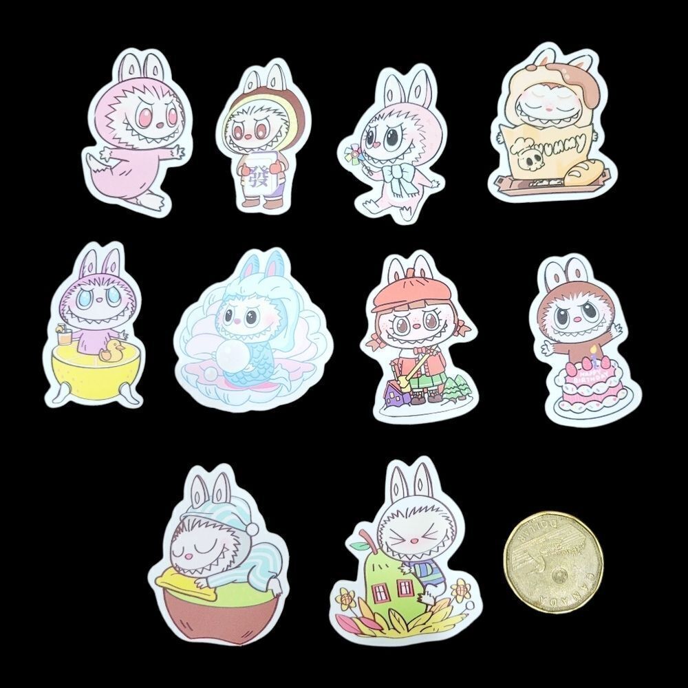3/$20 Brand New 10pcs Labubu Waterproof Stickers #1